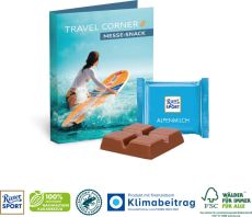 Werbe-Klappkarte mit süßer Füllung, Klimaneutral, FSC® als Werbeartikel