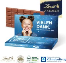 Grußkarte mit Schokoladentafel von Lindt, 100 g, EXPRESS